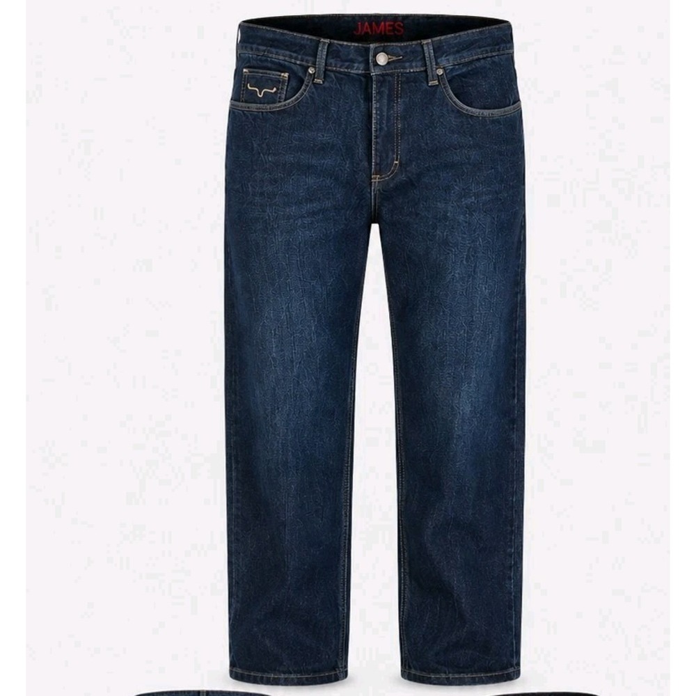 Kimes Ranch James Jeans Mens 38x34 Western Blue Denim Straight Bootcut USA Made